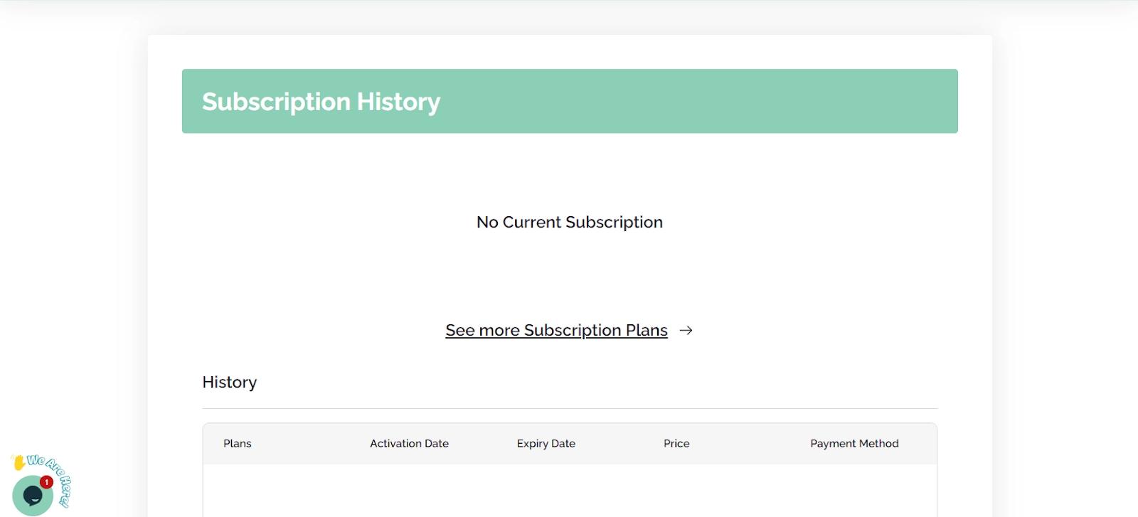 Subscription history