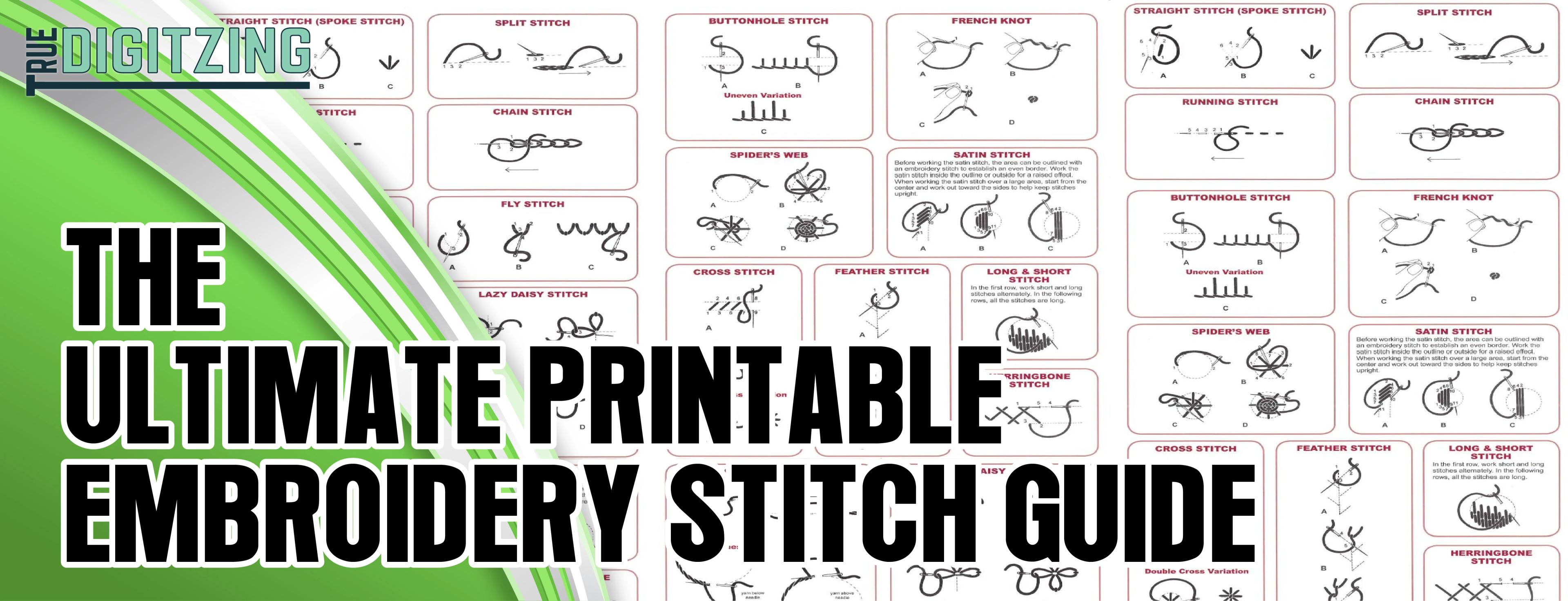 Printable Embroidery Stitch Guide
