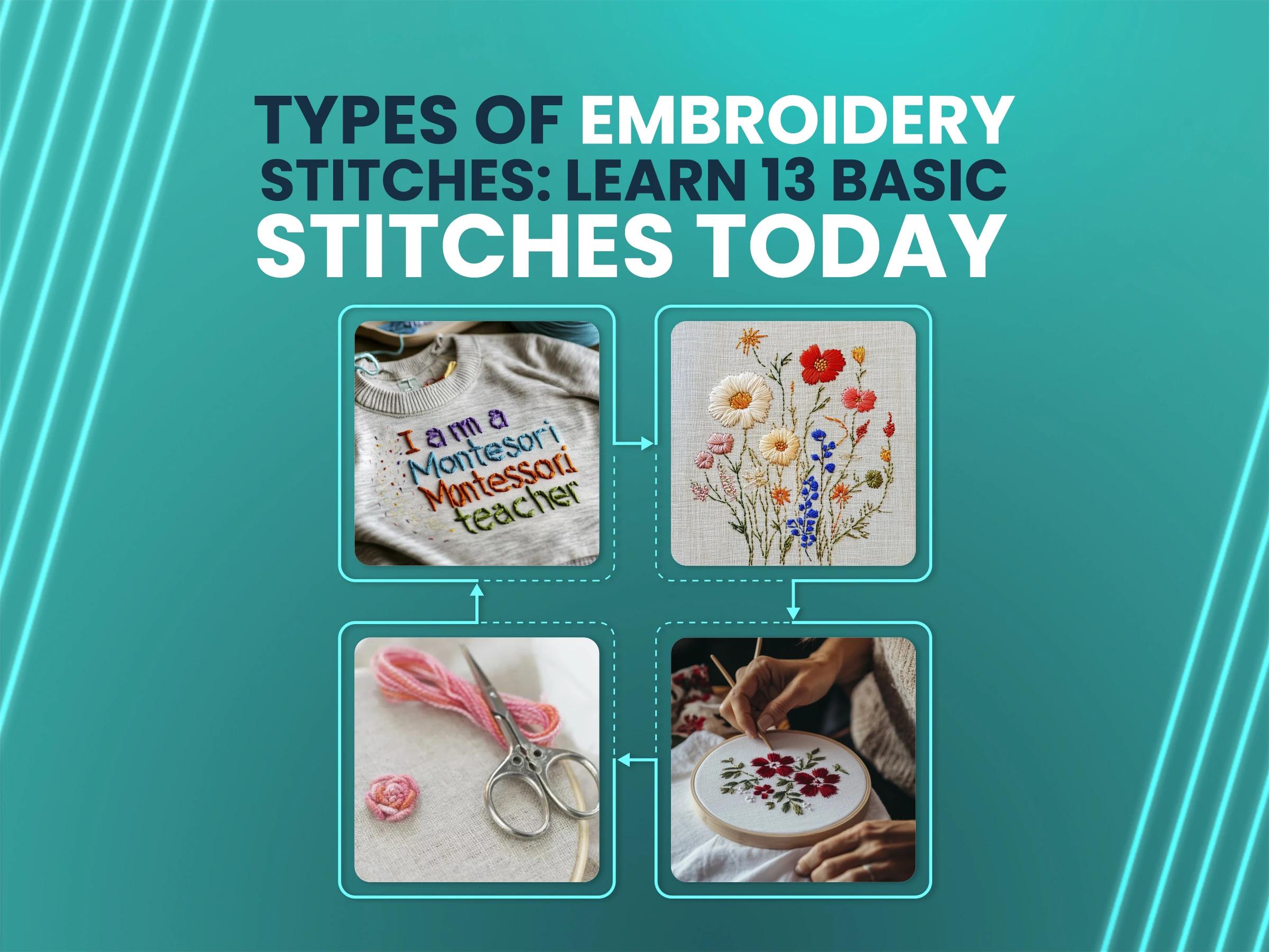 types of embroidery stitches types of embroidery stitches